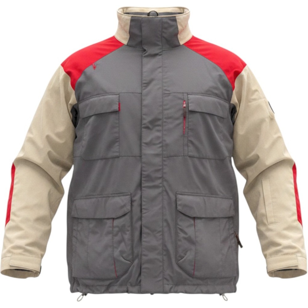 Orage Vibe Mens Ski Jacket Grey Tan Red Technical Winter Coat Size L